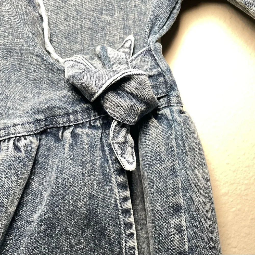 Girls GB Girls Denim Acid Wash Wrap‎ Dress Sz Small